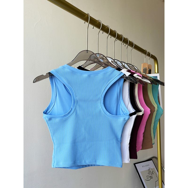 Lu Same Yoga Vest for Women Summer New with Chest Pad Fixed One-Piece Cup Pilates Training Fitness Yoga Wear