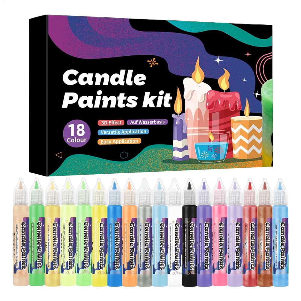 

Candle Wax Pen 18 Colors Beginner Friendly DIY Writing Tool for Christmas Birthday Party Decorations Arts and Crafts Supplies