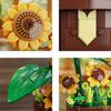 Non-Toxic 291Pcs Sunflower Potted Plant Building Block Flower Model Puzzle Toys Sets New Year Christmas Birthday Gifts