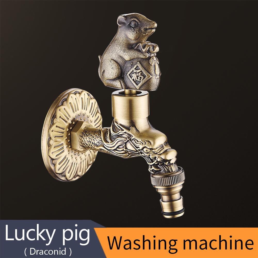 Bidcock Faucet Antique Bronze Dragon Carved Tap Bathroom Mop Faucet Washing Machine Faucet Outdoor Faucet For Garden 811573