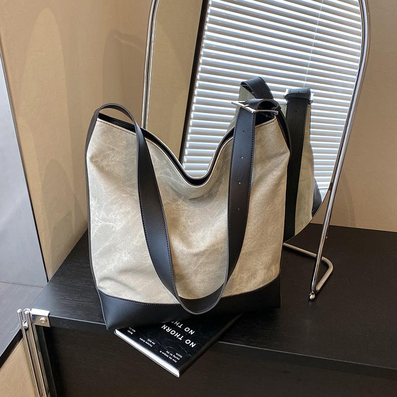 Large Capacity Casual New 2025 Summer Simple PU Texture Retro New Fashion Single Shoulder Tote Bag Women's Bag