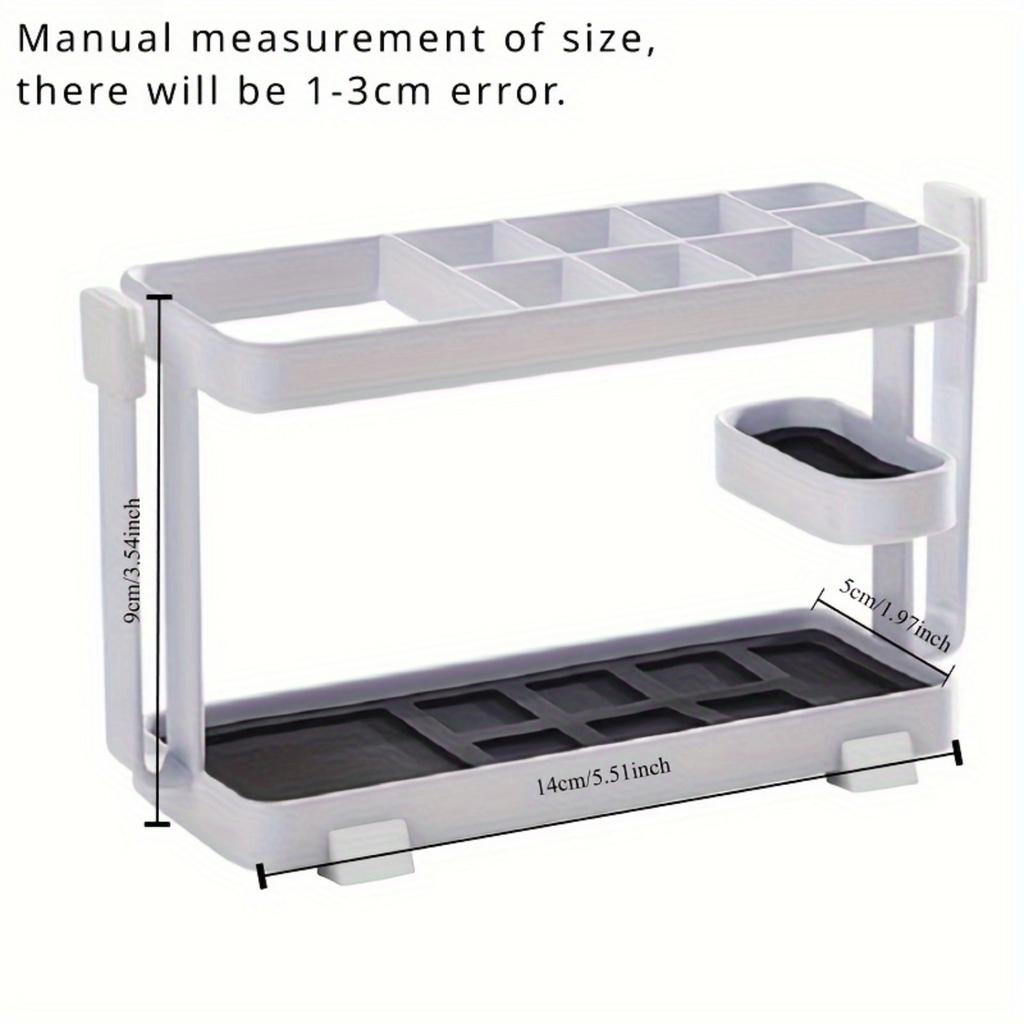 Countertop Toothbrush Holder with Bathroom Organizer Rack - Space-Saving Easy To Clean Washroom Storage for Toothpaste & Cups