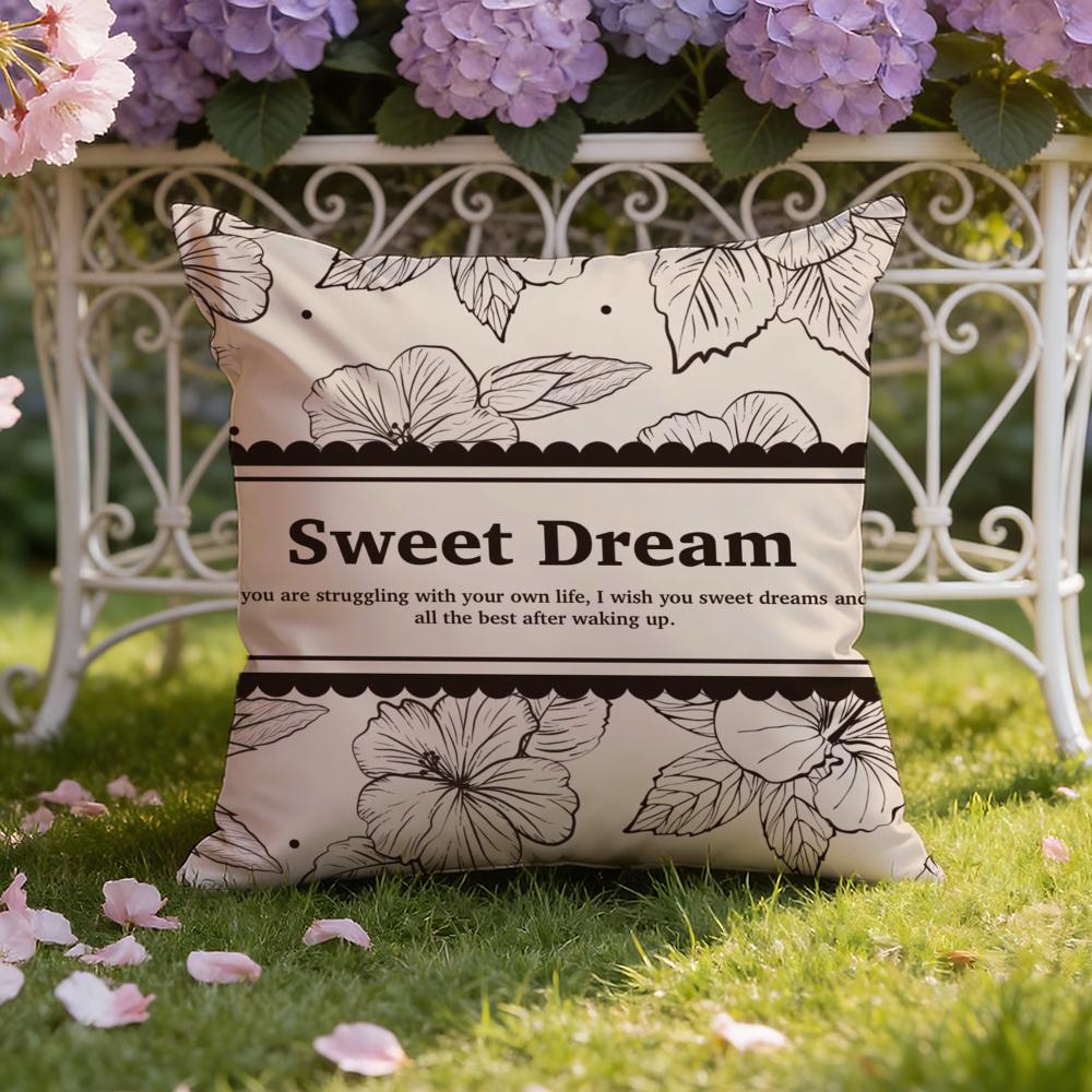 Beautiful Retro Flowers Cushion Cover Home & Car Dual-Scene Pillow Cover: Reversible for Premium Comfort
