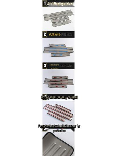 Fits 17 Reina Models: Sill Strip, Bright Strip, Bumper Trunk, Welcome Pedal, Anti-Scratch Sticker.