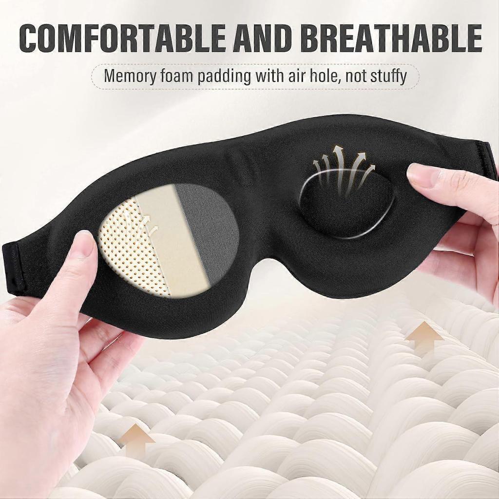 Sleep Mask for Side Sleeper, Complete Light Blocking 3D Sleeping Eye Mask, Soft Breathable Eye Cover for Women Men, Relaxing Zero Pressure Night Blin