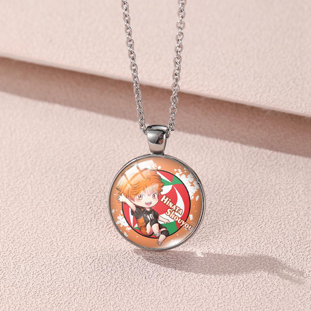Quality Premium Hinata Shoyo Anime Necklace With Gemstone Style For Trendy Fashion Lovers