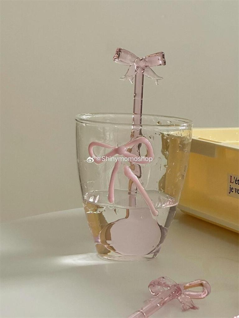 Creative Bowknot Handle Milk Dessert Ice Cream Spoon High Temperature Stained Glass Spoon Household Coffee Mixing Spoon
