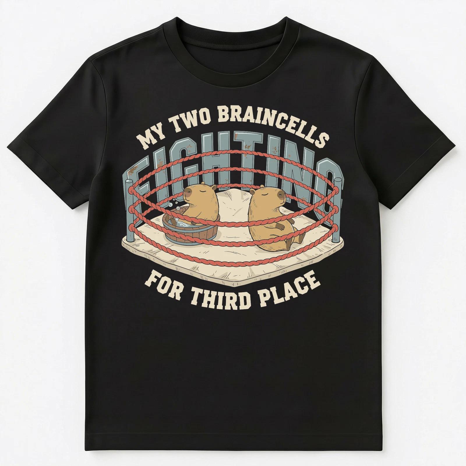 Capybara Enthusiast Humorous Braincell Battle Animal Humor Unisex T-Shirt S