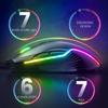 CW905 RGB Gaming-Maus Kabelgebunden mit RGB-Hintergrundbeleuchtung, 6 einstellbare DPI bis zu 6400, Ergonomische Gamer-Laptop-PC-Maus mit 7 programmierbaren Tasten