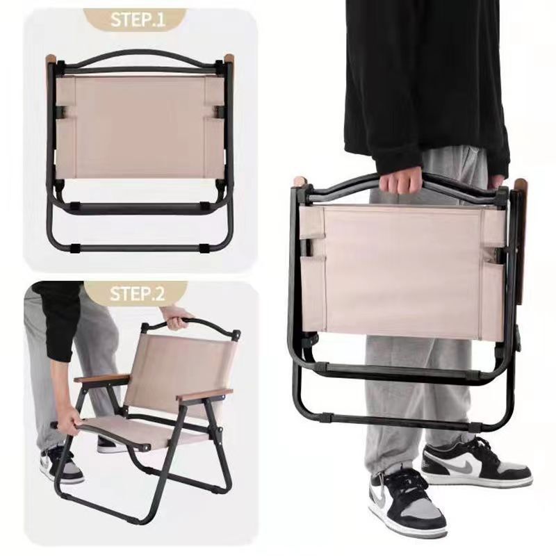 Portable Folding Reclining Chair Camping Beach Seat with Steel Frame Outdoor Fishing Picnic Lightweight Foldable Stool