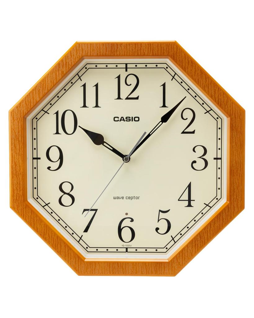 CASIO Wall Wood Grain Step Second Nighttime Second Hand Light Suitable for Clock, Radio-Controlled, Finish, Hand, Stop, Brown, Japanese-style Rooms,