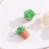 Adorable Resin Succulent Potted Plant Small Pendants Earrings Versatile Charm Ear Jewelry for Fashionable Individuals