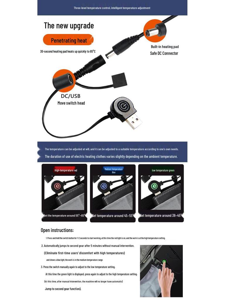 Tragbare USB-Heizmatte für Schlafsäcke für Wintercamping und den Heimgebrauch