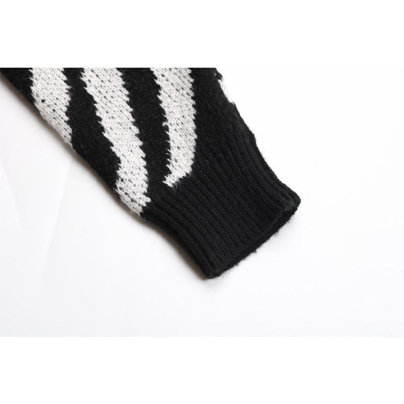 YYFS Women's Fashion Casual Fall Winter Colour Block Print Long Sleeve V-Neck Tops Women's Clothing Woolen Knitwear Sweaters