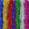2M Christmas Tinsel Ribbon Garland Gold Silver Color Decorative Tinsel Strips Home Wedding Birthday Party Wall Door Decor