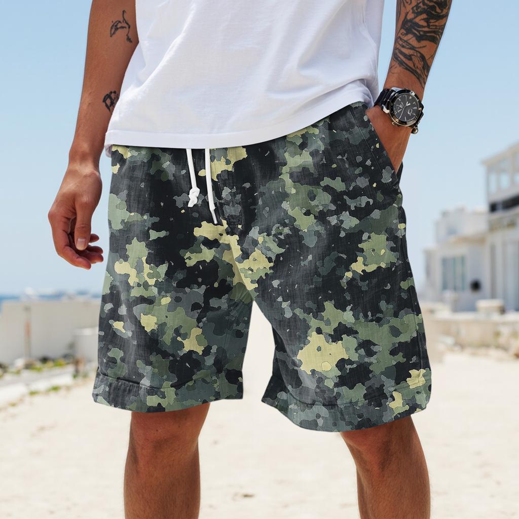 Męskie letnie, duże, swobodne, luźne spodnie sportowe, szorty plażowe