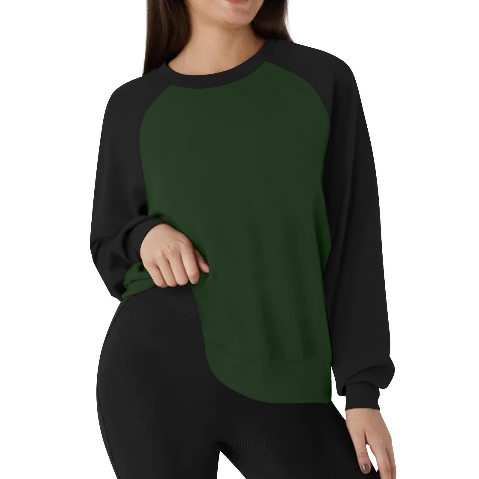 

Женская повседневная свободная толстовка-пуловер, однотонная толстовка с длинными рукавами L