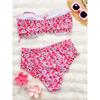 Floral Printed Ruffle Bikini Set Women Sexy Swimsuit Two-Piece Female Swimwear Strapless Bathing Summer Fashion Beachwear