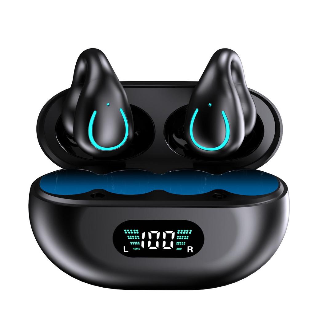 YYKQ71 AI Translation TWS Clip-on Bluetooth Earphones: High-Quality Sound, Non-In-Ear, Long Battery Life for Sports.
