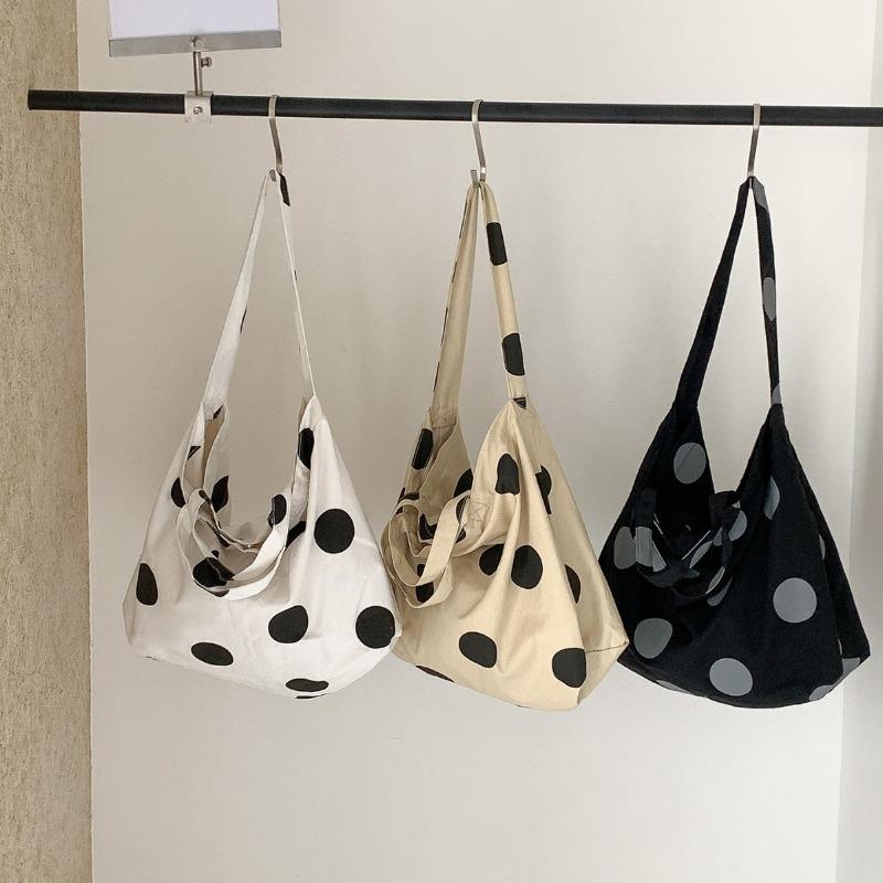 Summer Women's Bag Polka Dot Original Design Canvas Bag Women Lazy Wind Trend Large Capacity Tote Bag Women