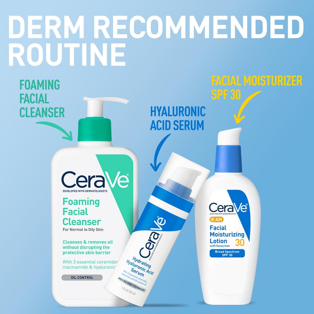 Cerave Am Face Moisturizer Lotion With Sunscreen Spf 30 For Normal To Oily Skin  2 Fl Oz