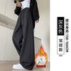 Black Sweatpants for Girls In Junior High School, New Autumn Wide-leg Pants, Loose High-waisted and Thin Casual Banana Sweatpants