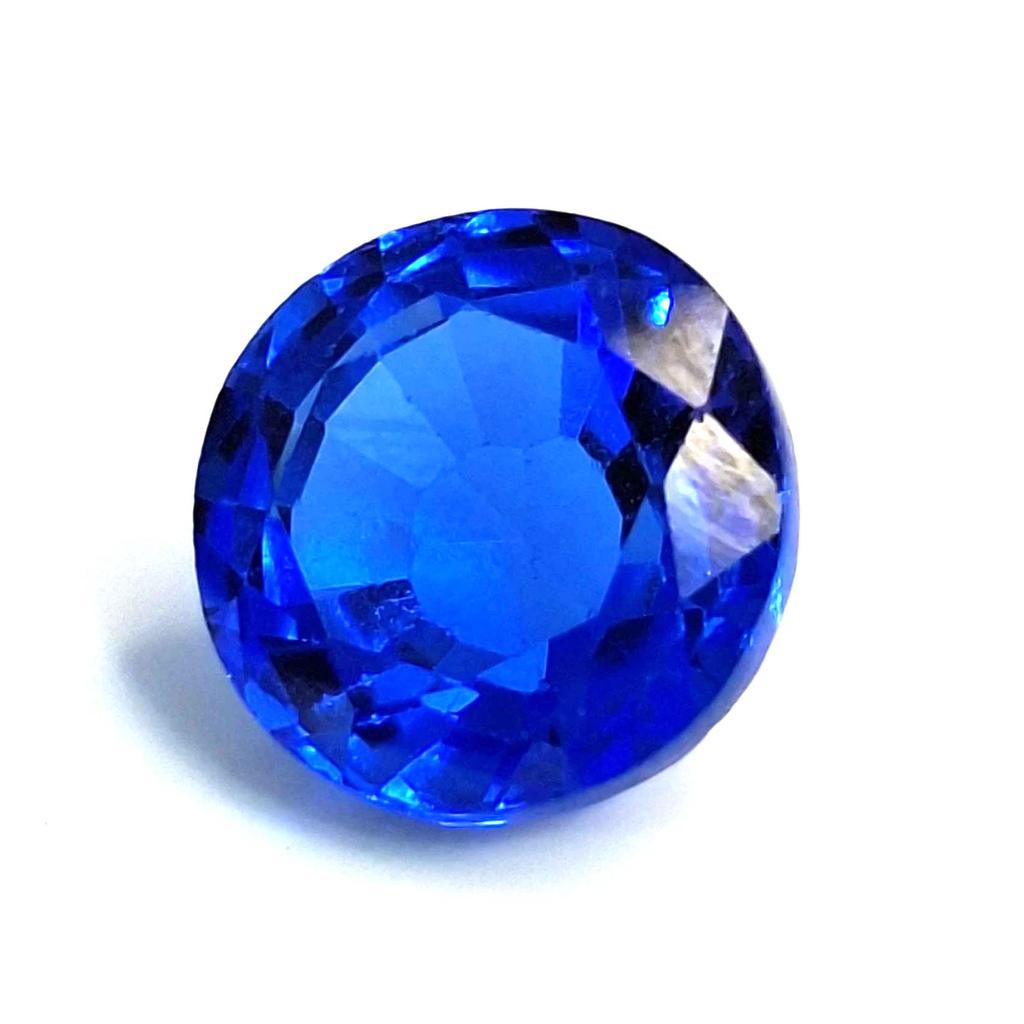 Safir Natural Albastru Regal Tăiat Rotund 7-9 Carate Piatră Prețioasă Liberă Certificată Uimitoare