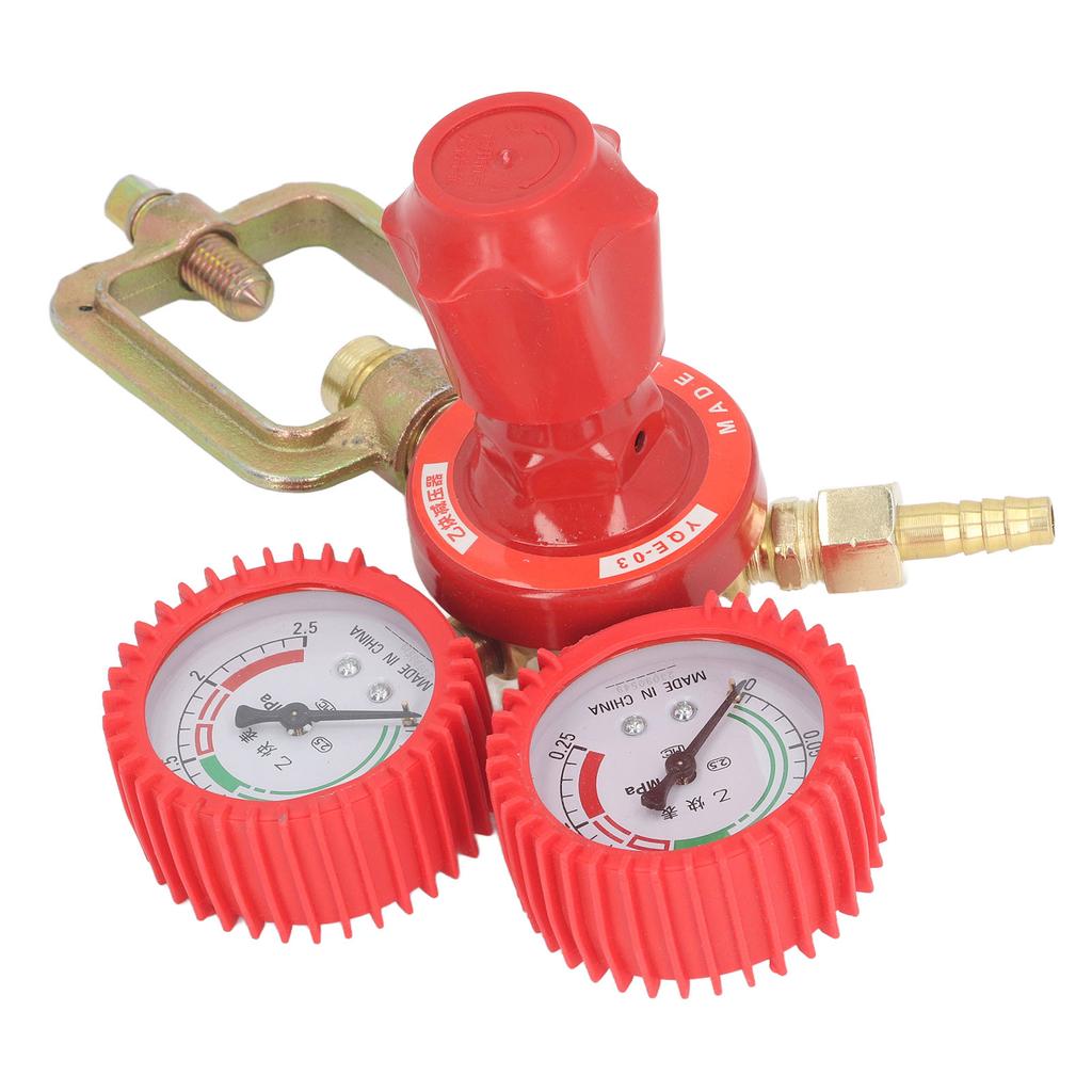 Acetylene Pressure Reducer 8mm Inlet Port Dual Display Shockproof Acetylene Gauge Meter