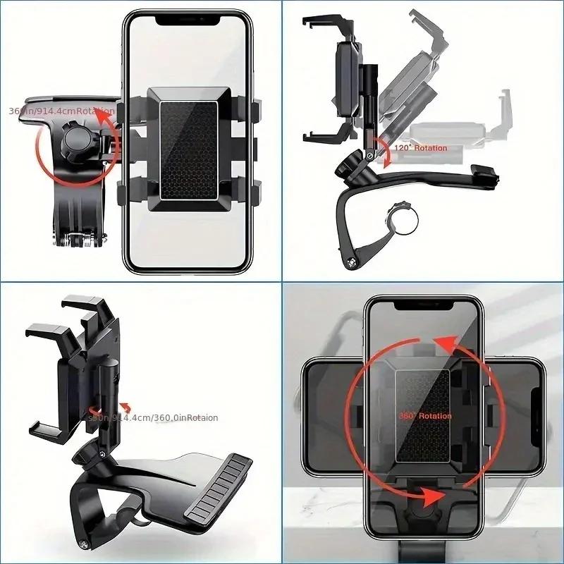 Multi Angle Car Phone Mount Adjustable Clip On Dashboard Bracket Holder for GPS and Navigation
