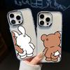HEISS Cartoon Lustiges Bärenpaar Handyhülle Für Google Pixel 10 9 8 7 8A 9A XL Pro 4G 5G Transparent Weiches Silikon TPU Rückseite