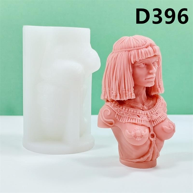 DIY Queen Halfbody Statue Candle Silicone Mold Goddess Halfbody Sculpture Resin Mold Long Hair Women Concrete Cement Gypsum Mold