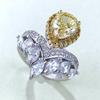Xiancan Jewelry S925 Silver High Carbon Diamond Teardrop Crown Ring (2023 Light Luxury Design)