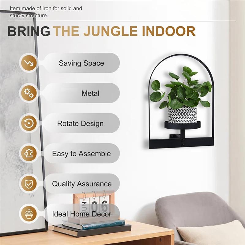 

ABNO-2Pcs Wall Plant Holder ,Wall Planter,Window Plant Shelf Picture Frame Metal Plant Holder Ease Of Modern Style