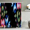 Colorful Floral Shower Curtain Printed Polyester Fabric Bath Decor Waterproof Bathroom Accessories Blue Pink Red White Yellow Gr