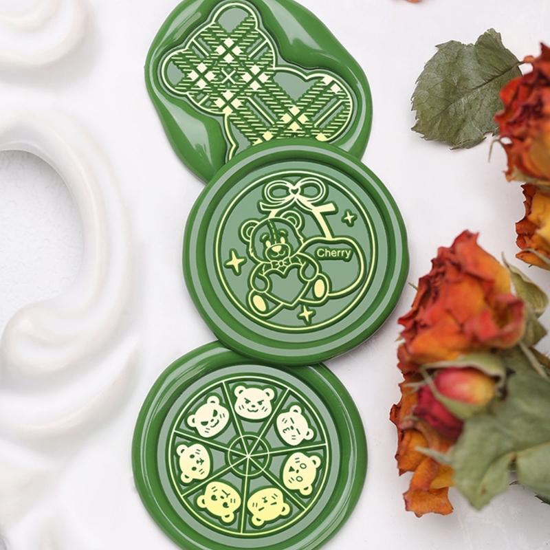 Vintage Seal Stamp Head Small Bear Animal Seal Stamp for Seal Envelope Card Party Invitation Packaging Christmas Wedding