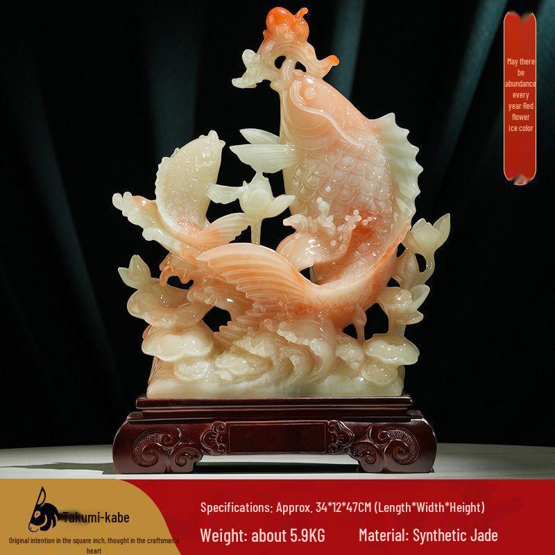 Золотая Арована Нефритовая Фигурка: Годовой бестселлер для декора гостиной или офиса; Идеальный подарок на новоселье или открытие