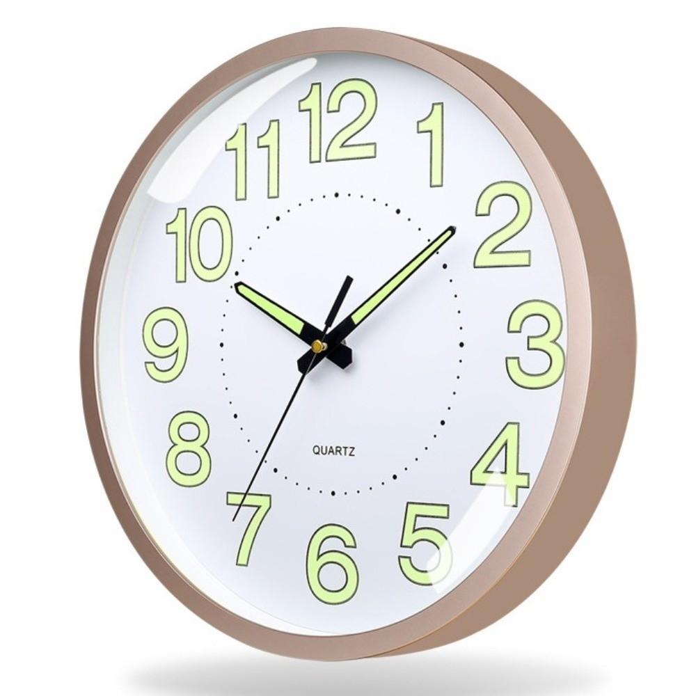 Non-Ticking Night Light Hanging Clock Glow In The Dark Wall Time Clock  Home Decor