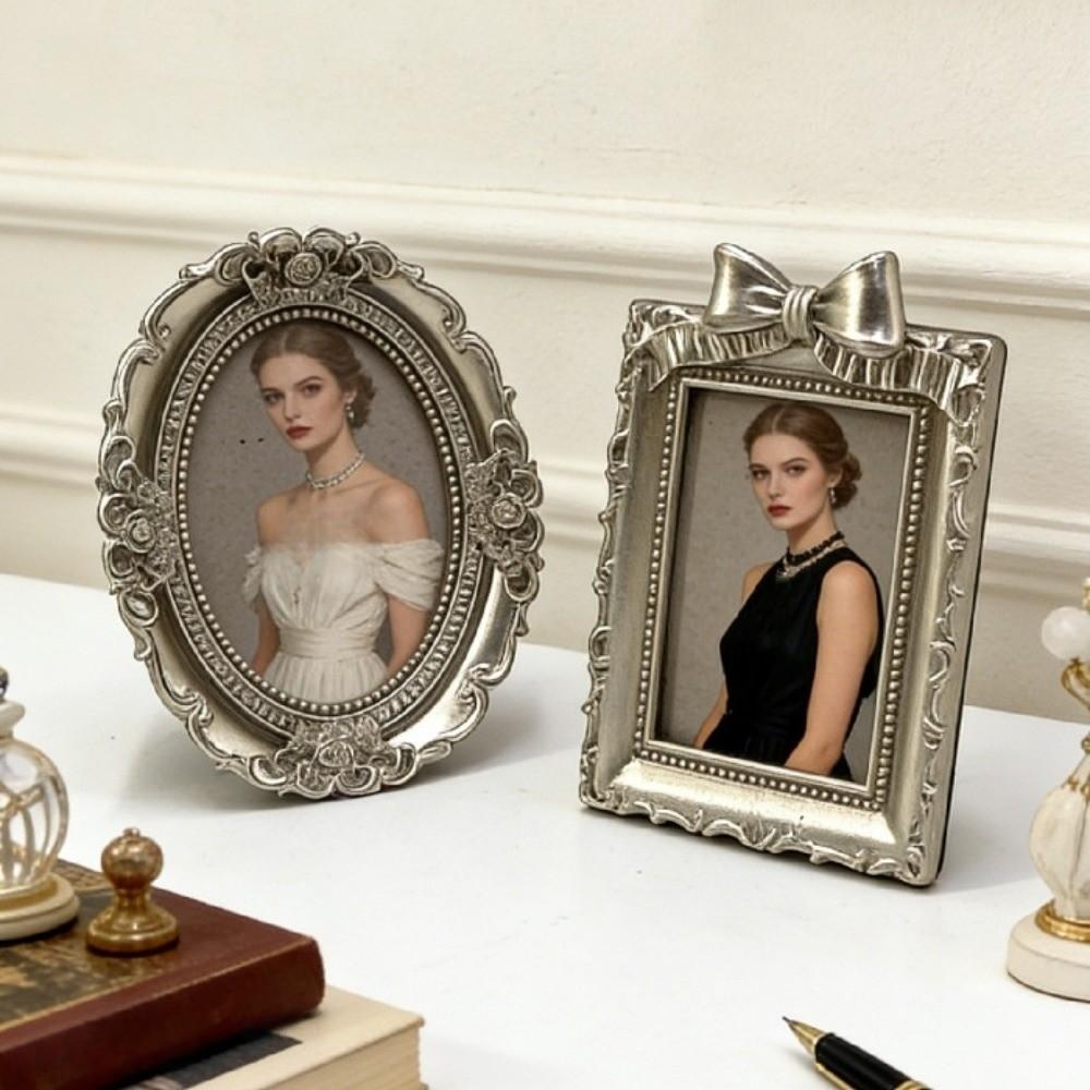 Antike Bilderrahmen-Ornamente Harz-Foto-Display-Halter Barockstil-Bilderrahmen Wohnzimmer