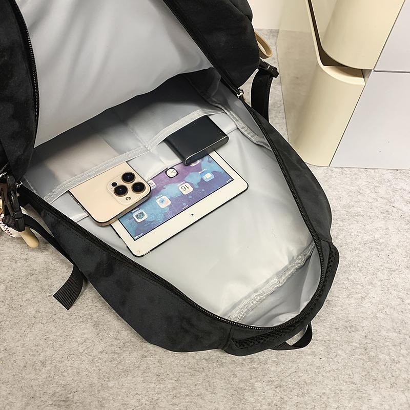 Junior High School Student Schoolbag Men's Large Capacity Backpack Print Women's Travel Backpack with Coin Purse