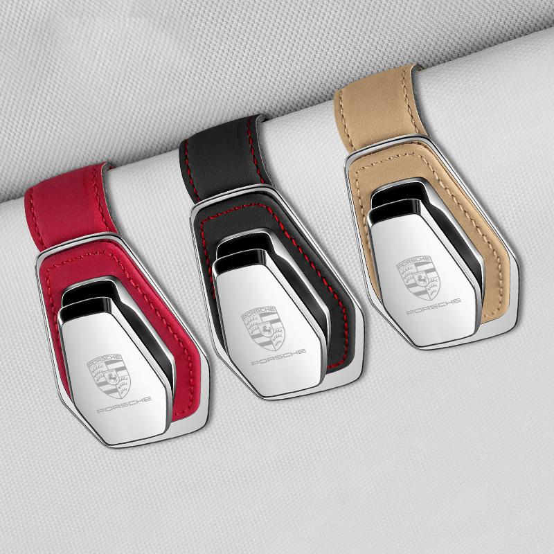 High Quality Car Eyeglass Storage Clip Sun Visor Sunglasses For Porsche 911 Cayenne Carrera-GT 928 Panamera Boxster Macan 918