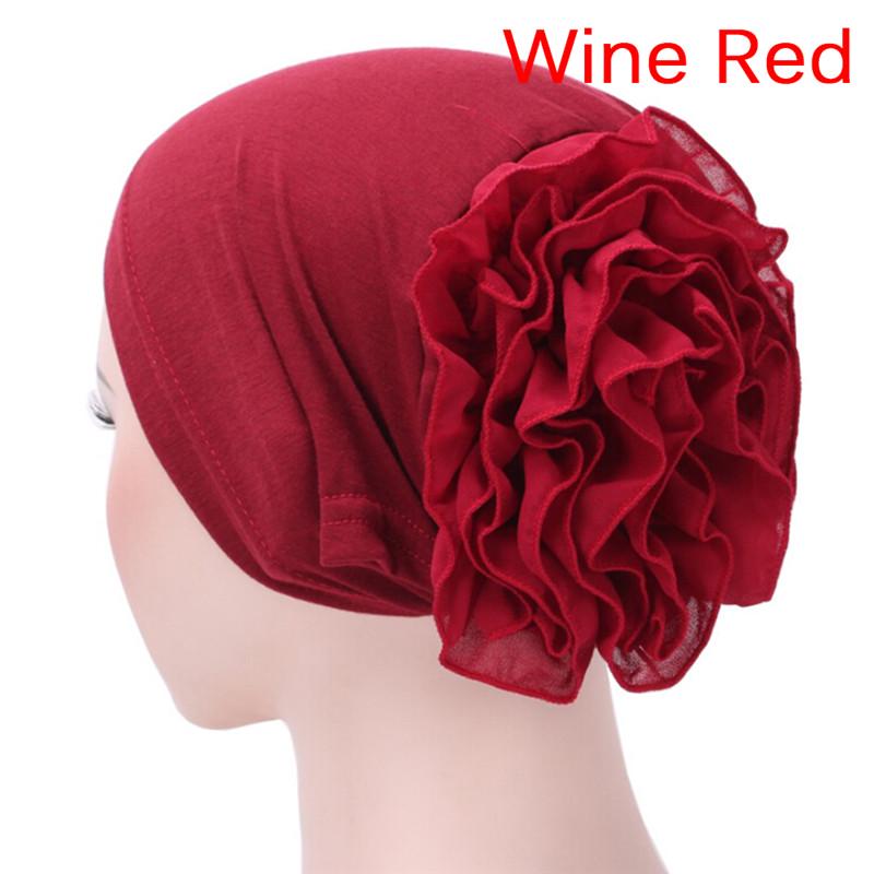 Women Flower Stretchy Turban Head Wrap Band Chemo Bandana Hijab Pleated Indian