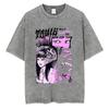 Anime Tomie Junji Ito Vintage Washed T-shirt Men Women Manga Horror Gothic Rock T Shirts Male Retro High Quality Cotton T-shirts