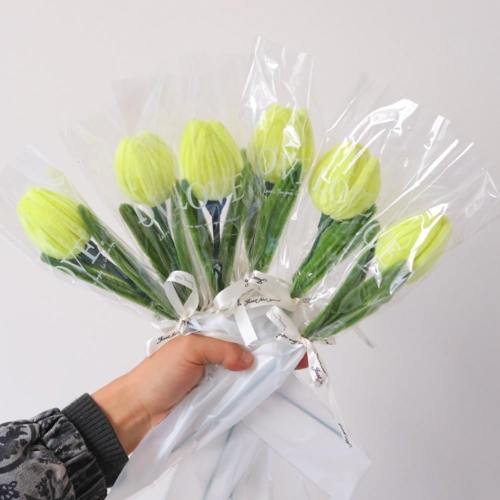 5pcs Handmade Artificial Tulip Bouquets Home Decor Artificial Flowers  Valentine's Day Gift