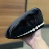 Pearl beret women's versatile fashion hat autumn and winter painter hat retro trend bud hat high sense