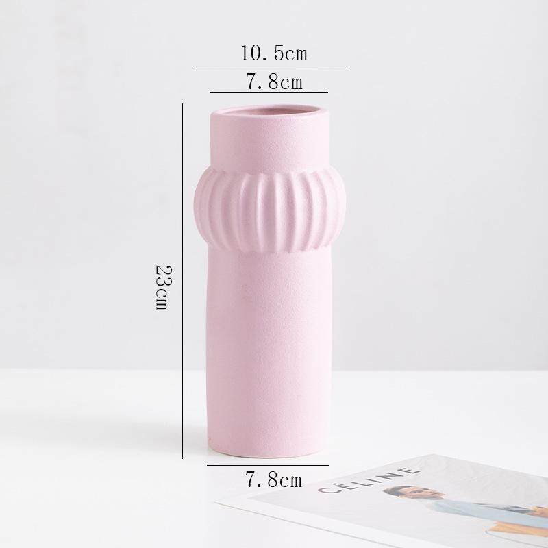 Purple Modern Ceramic Decorative Vase with Dried Flowers Dining Table Foyer Living Room Flower Arrangement and Decoration Vases