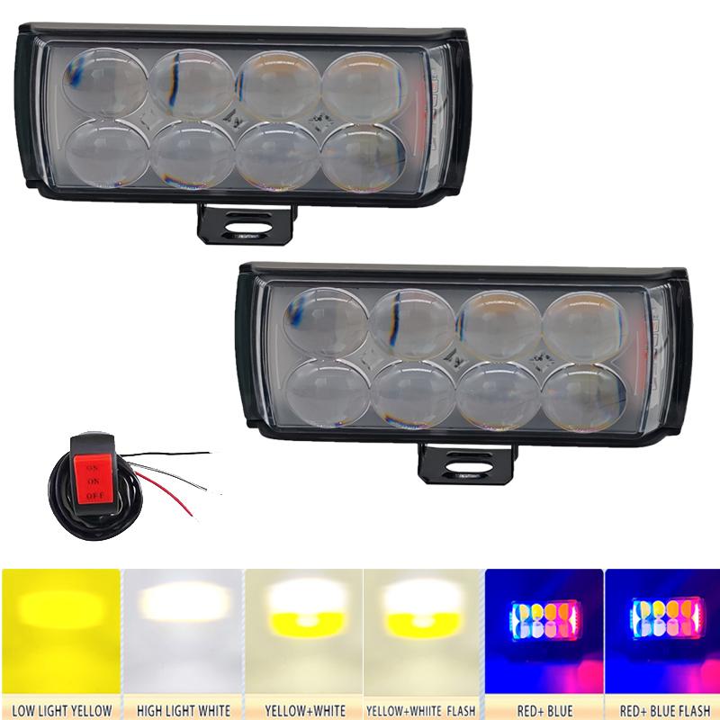 Motorcycle LED Spotlight Hi/Low Beam Work Fog Lamps for Off-Road Car Trucks SUV ATV 4X4 12V 24V Lens Headlight Driving Lights