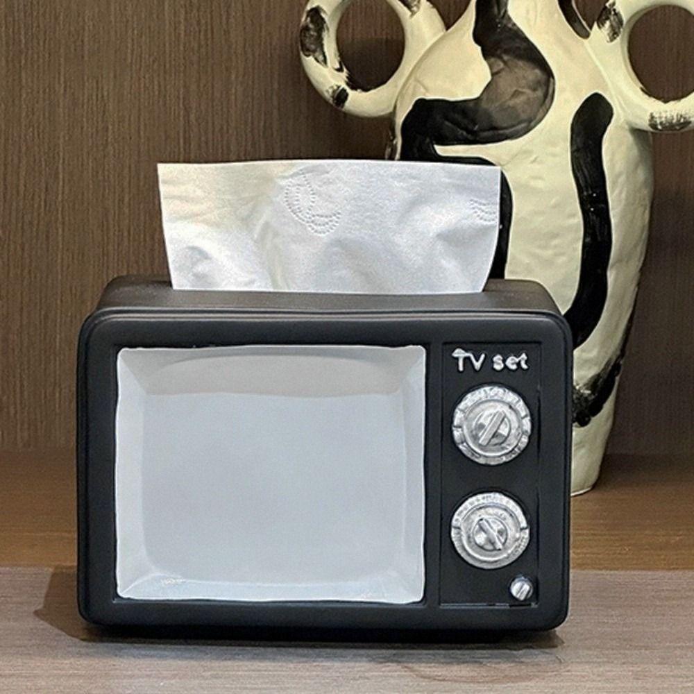 Anti Drop Vintage TV Tissue Storage Box Decorative Vintage TV Model Toy  Children/Kids