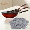 12Pcs Gray Pot And Pan Protectors Felt Placemats Stacking Anti-Slip Cookware Dividers Decorative Flower-Shaped Pallet Separators