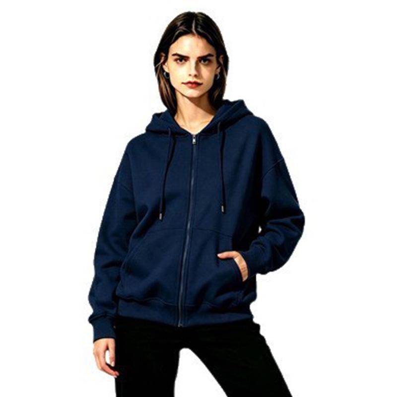 Colorful Loose Fit Zipper Hoodie Sweatshirt