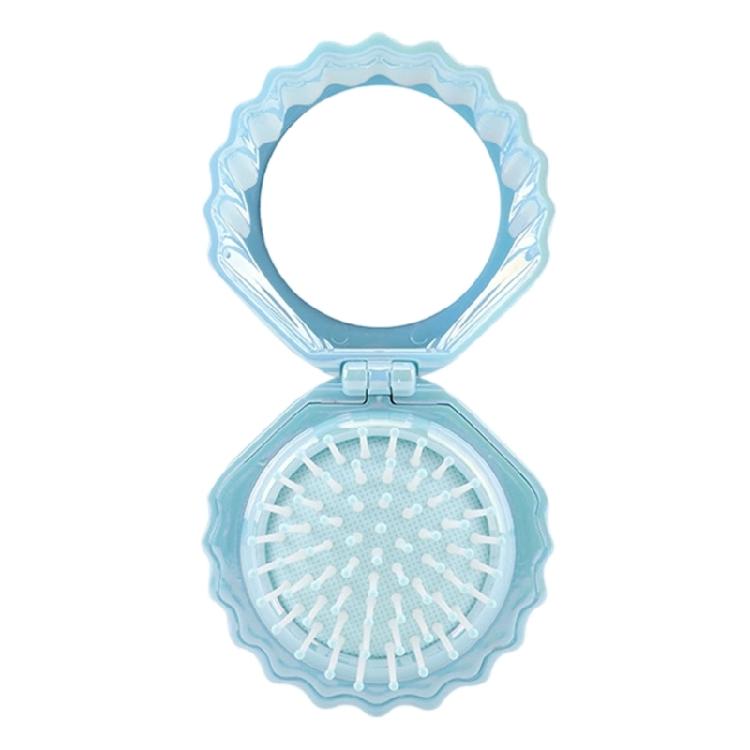 Foldable Mini Comb Featuring Mirror Massage Bristles Lightweight ABS For Women Girls